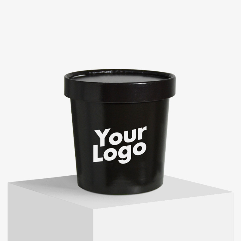 Logo food cups med lokk Logo food cups med lokk