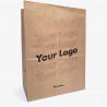 24L logotrykt papirpose i kraft uten håndtak