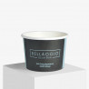 400 ml isbeger med trykk i svart og blått med 'Bellaggio' logo