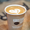 Spesialtrykt BIO-pappkopp med 'Kristians Kaffe' logo